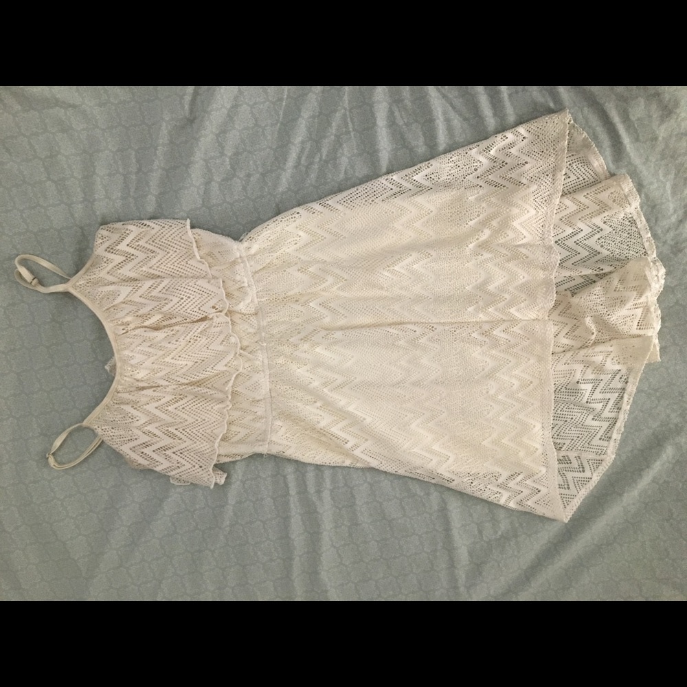 AUW Cream eyelet tier top dress